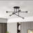 6 Light Bronze Extra Large Semi-Flush With Antique Brass Accents