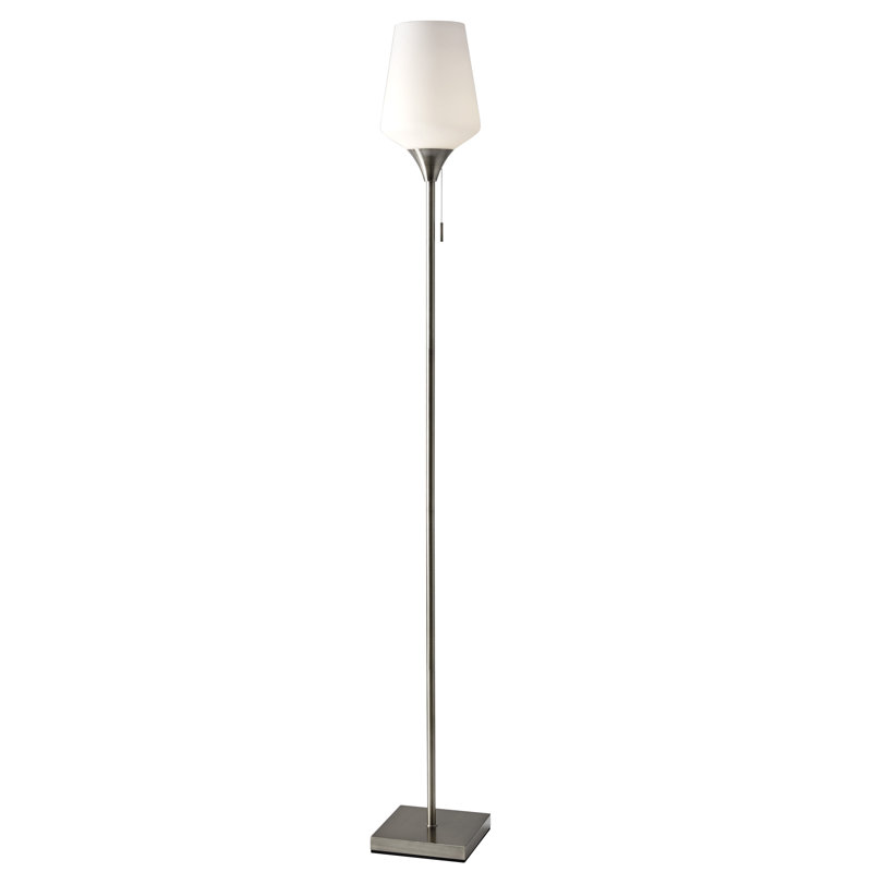 Derry 71'' Torchiere Floor Lamp, Brushed Steel
