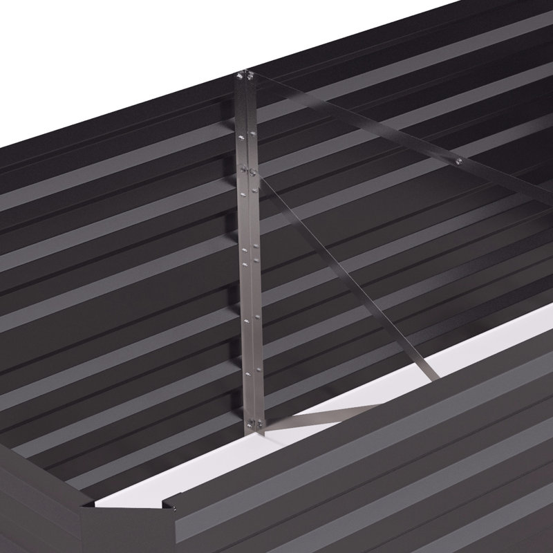 6' X 3' 2' Raised Garden Bed Kit From , Dark Gray. Strong Metal Planter For Veggies, Flowers & Herbs. Reinforced, Open Bottom, Generous Growing Area Gray Box Kit, 6'X3'x2'. Unit Planting Space