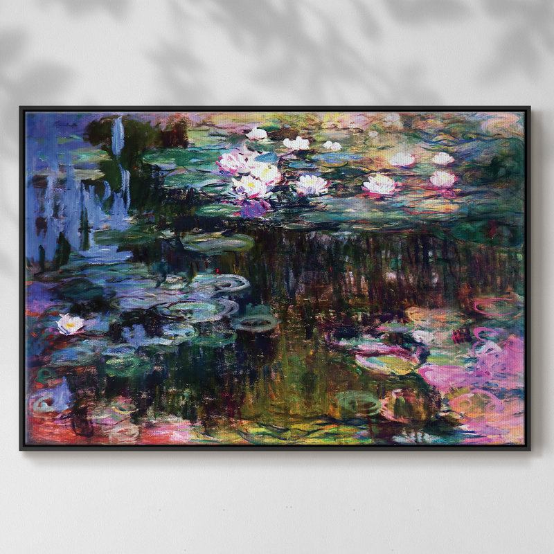 Nénuphars, 1950, reproduction sur toile encadrée, H 25 po x l 37 po x P 2 po, Noir