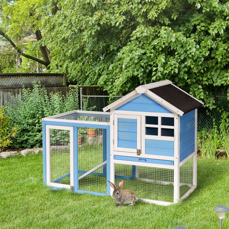 Aayush Weather Resistant Rabbit Hutch, Light Blue