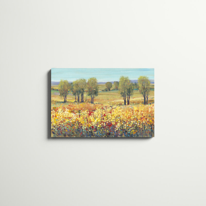 «Golden Fields I», peinture sur toile, H 20 po x l 30 po