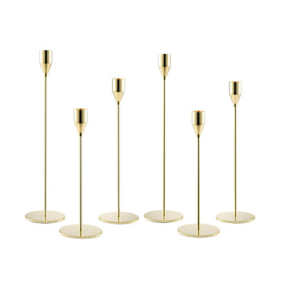 6 Piece Metal Tabletop Candlestick Set