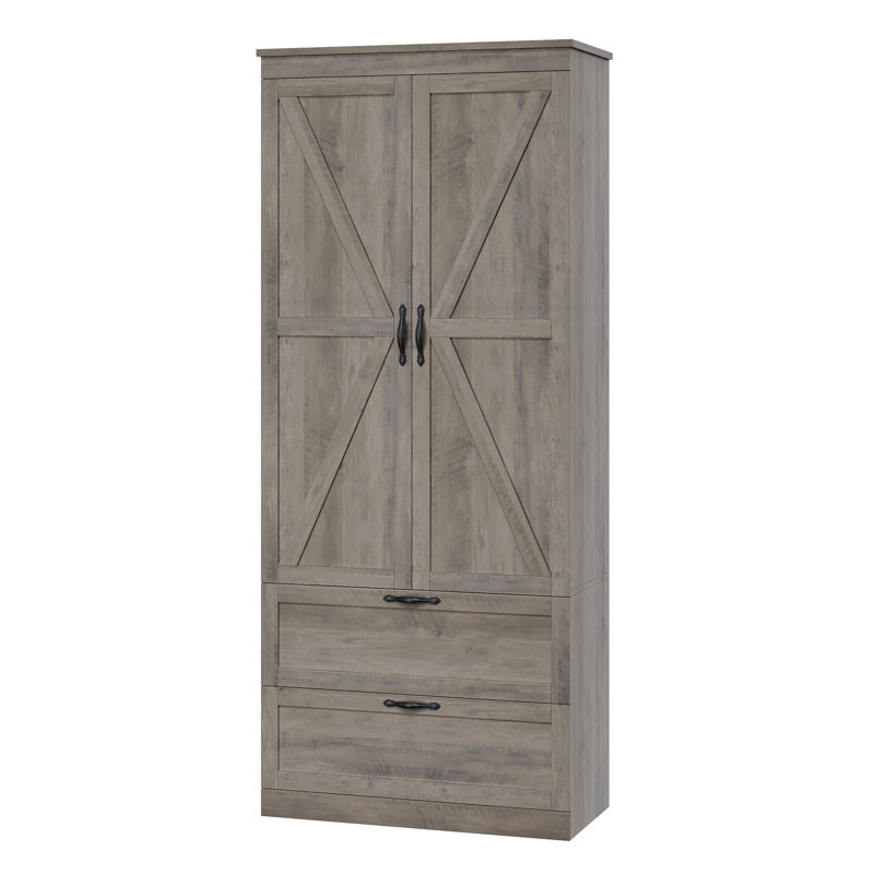 Bergeron 70.3'' Kitchen Pantry, Brown Gray