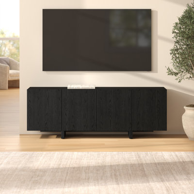 Harold Rectangular Fluted TV Stand for TV's up to 75" in Black Grain