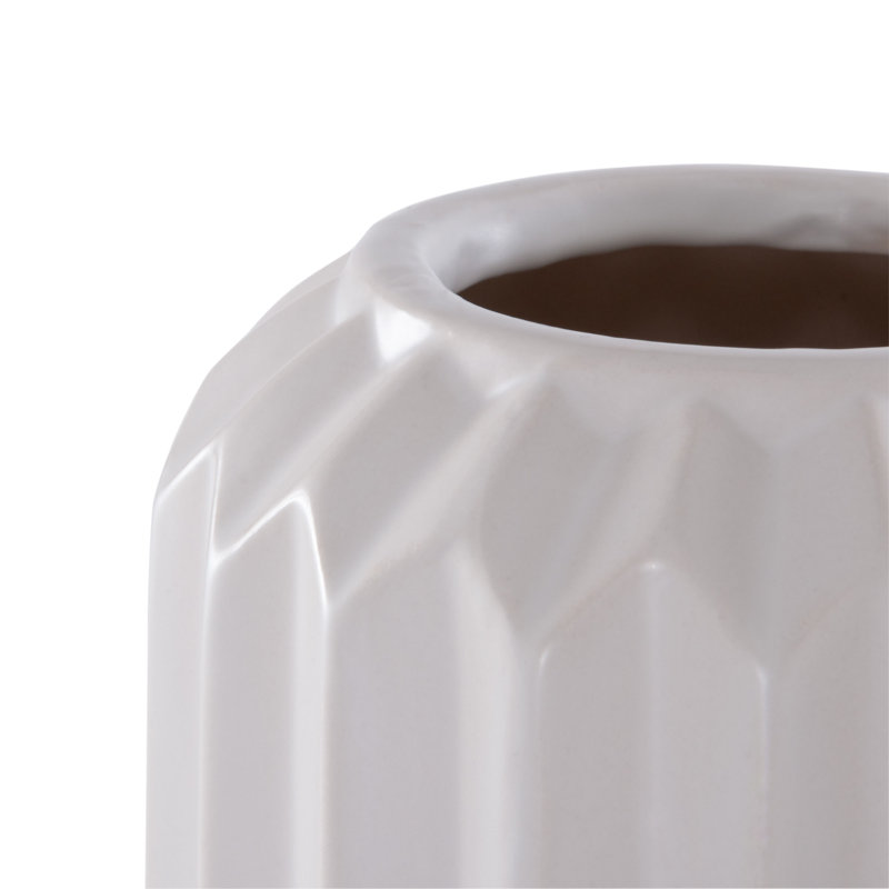 Dequavion Handmade Ceramic Table Vase, White