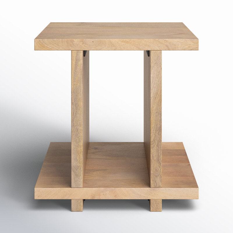 Kerrin Solid Wood End Table, Brown