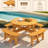 8-Person Wooden Picnic Table With 4 Built-In Benches-736688863