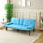The 67-Inch Blue PVC Multi-Functional Sofa Bed, With A Foldable And Cup Holder Design, Makes It Extremely Convenient To Turn The Living Room Into A Guest Room-1016917085