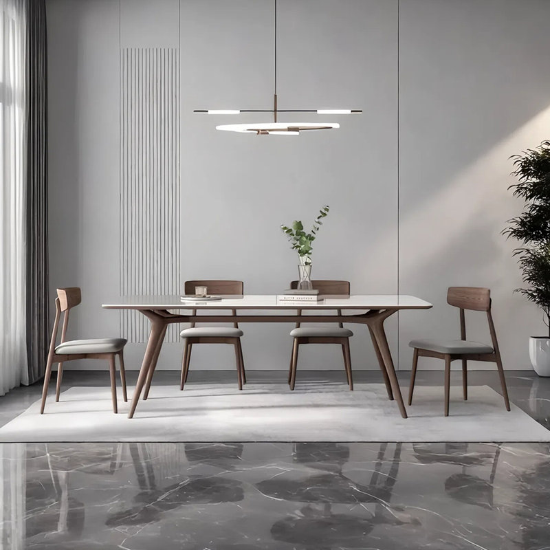 Ensemble de table de salle à manger rectangulaire avec chaises Rock, H 29,52 po x L 62,99 po x l 35,43 po