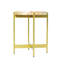 Table d'appoint ronde transitionnelle en bois massif doré et doré