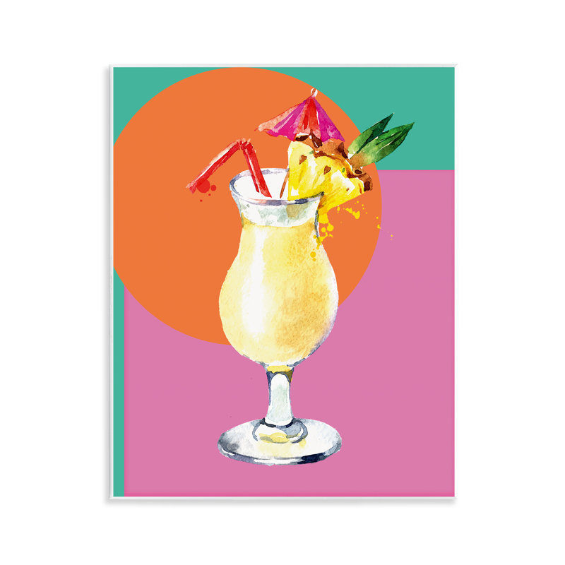 Art moderne moderne sur plaque cocktail tropical par Susan Jill