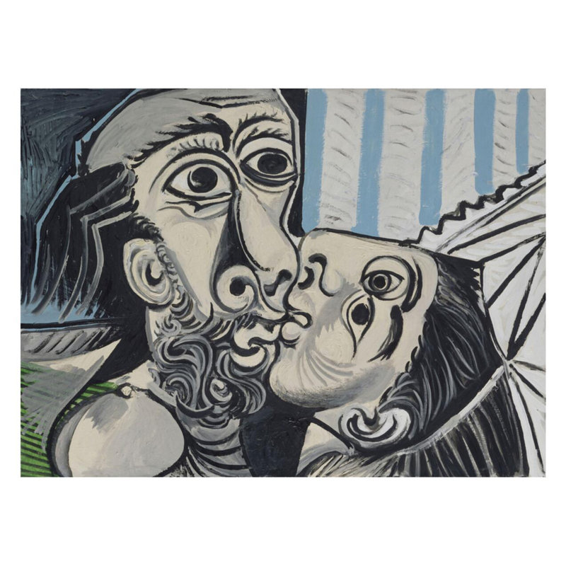 «Le baiser» par Pablo Picasso - Estampe numérique, H 22 po x l 28 po