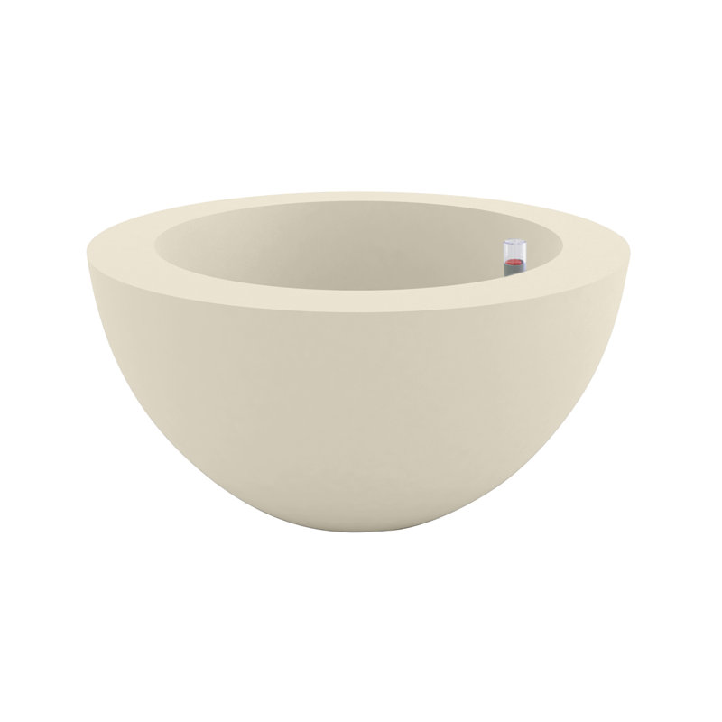 Sfera Resin Pot Planter, 11.75" H x 23.5" W x 23.5" D, Ecru