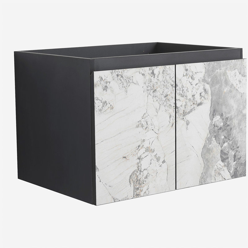 Lavabo mural pour salle de bain avec bol en céramique et porte à fermeture en douceur