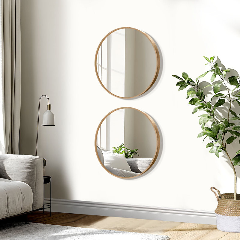 Miroirs muraux ronds en métal, 20 po x 20 po, Or