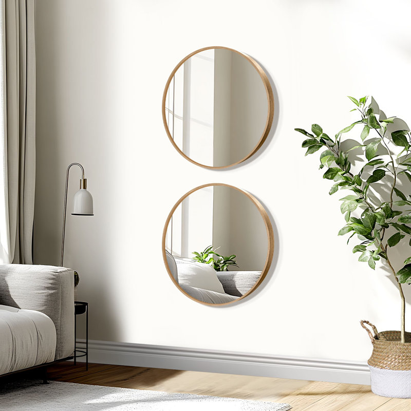 Miroirs muraux ronds en métal, Or, 20 po x 20 po