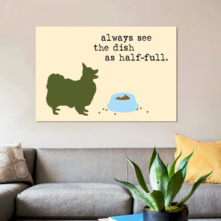 « half full i », impression sur toile, H 12 po x l 18 po x P 1,5 po, Pas de tapis, Toile tendue