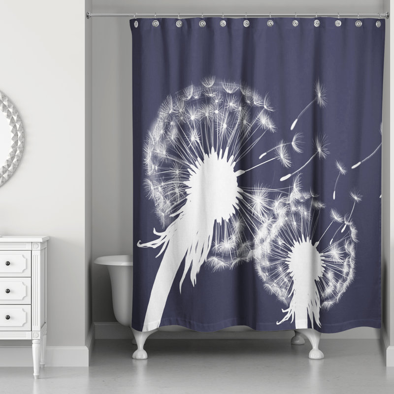 Rideau de douche simple Laile, Bleu marine