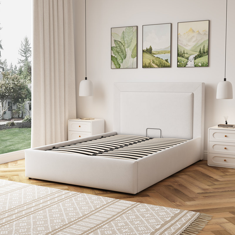 Upholstered Ottoman Storage Bed, Double (4'6)