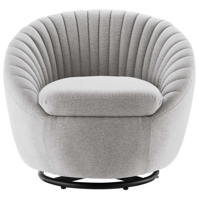 Upholstered Swivel Barrel Chair