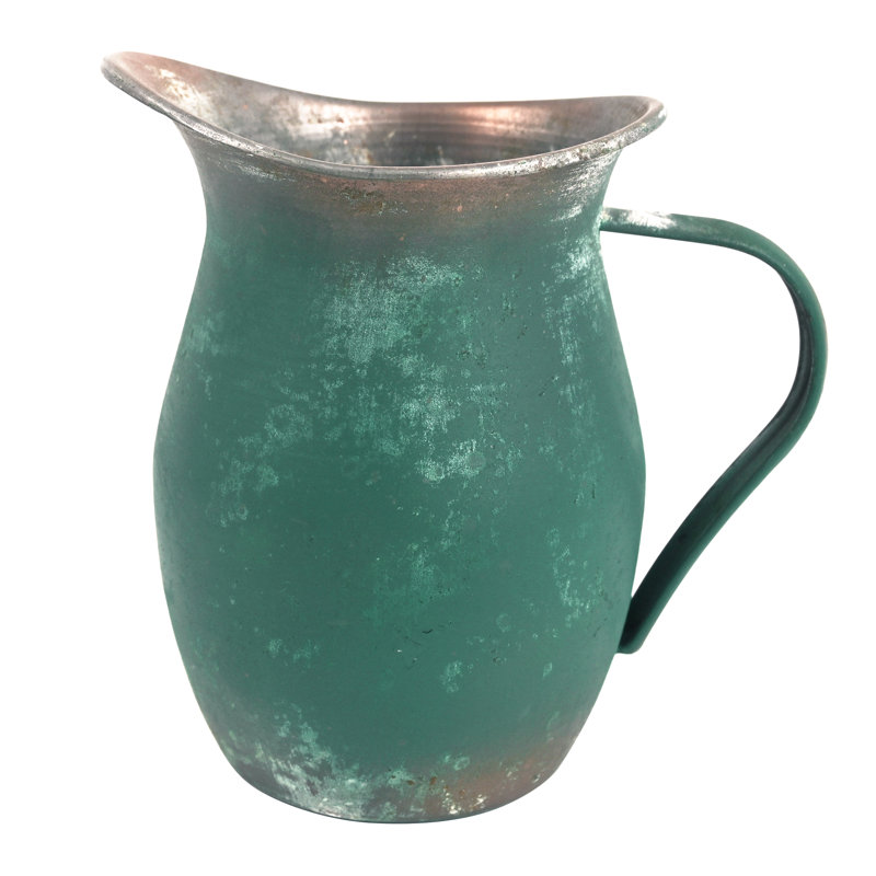 Vase en métal Jazariah, Vert