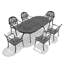 Ensemble de 7 pièces de mobilier de patio en aluminium coulé avec coussins bruns (Identique à: W1710S00595)