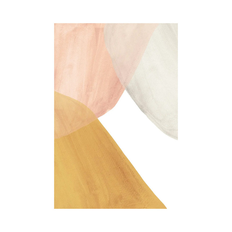 Terracotta And Salmon Pink Shapes by Whales Way - Painting on Canvas, 66.04cm H x 45.72cm W x 3.81cm D, Wrapped Canvas
