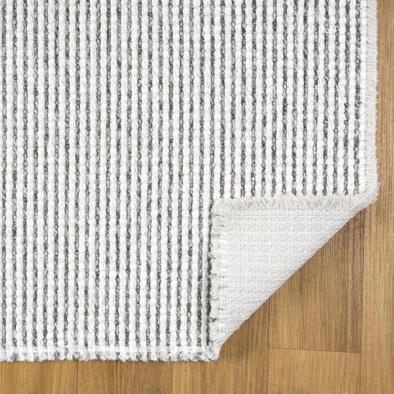 Two Tone Fringed Area Rug, Rectangle 8' x 10'