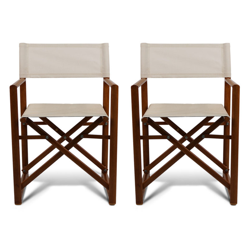 Campaign Folding Armchair, Teak/Sand