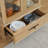 Glass Cabinet Lighted Glass Cabinet Curio Display Cabinet With Adjustable Glass Shelves 2 Doors And 1 Drawer Cabinet Bulb Included OAK-1100903423