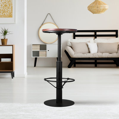 Pine Round Solid Wood Top Metal Base Dining Table