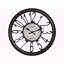 Horloge murale ronde 16 po, horloge murale, brun antique, transitionnel