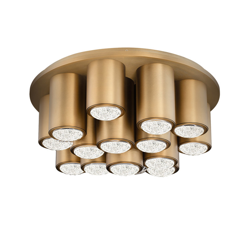 Tamara 14 - Light LED Flush Mount, Aged Brass