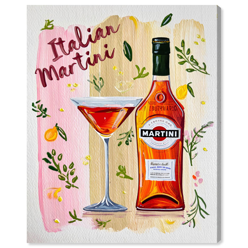 Reproduction d'art sur toile, "Summer martini" par Art Remedy, H 30 po x l 24 po, Toile tendue avec châssis