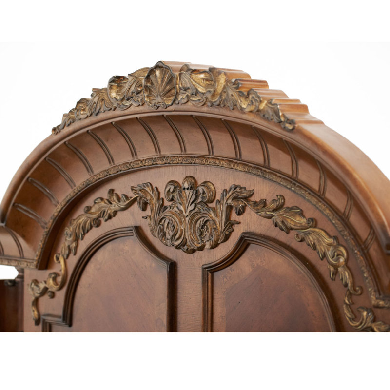 Villa Valencia Traditional Brown Wood California King Canopy Bed