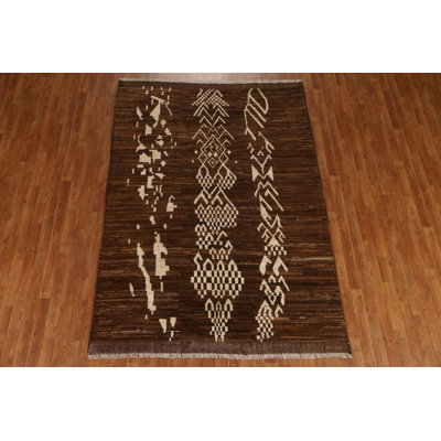 One-of-a-Kind 5'11'' X 8'4'' New Age Wool Area Rug in Dark Brown