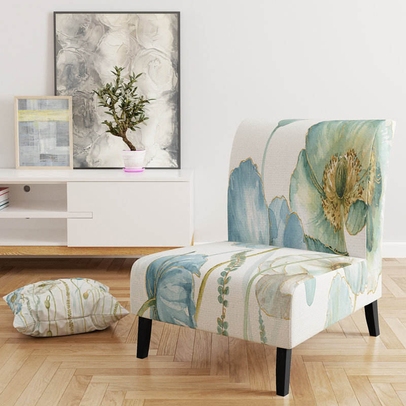 My Greenhouse Cottage Flowers IV - Traditional Upholstered Slipper Chair