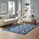 Kalinda Rustic Vintage Moroccan Trellis 5x8 Area Rug in Beige, Moroccan Blue and Ivory