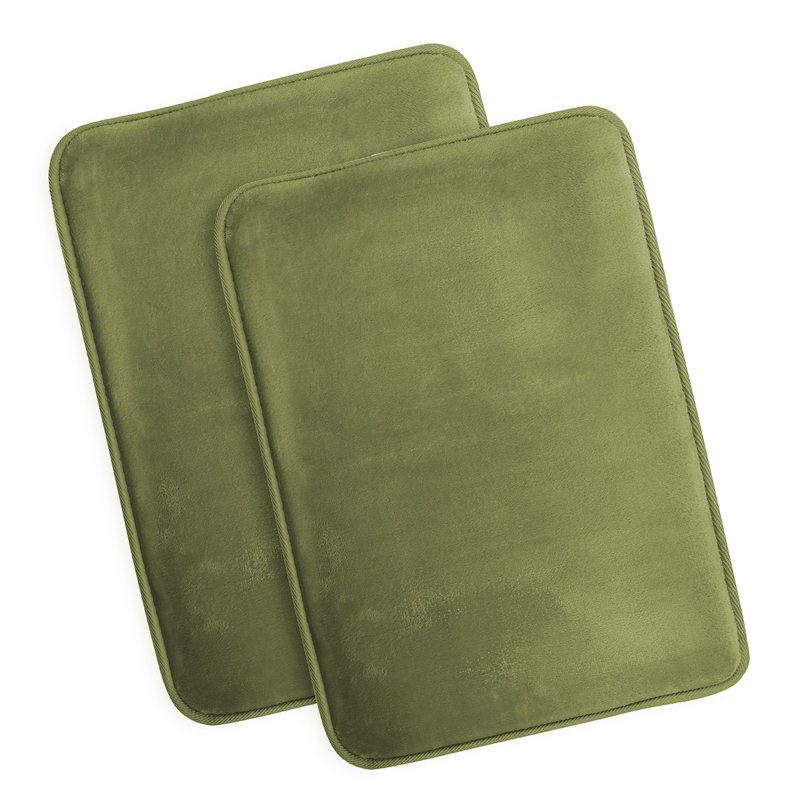 Steph Luxury Ultra Soft and Absorbent Memory Foam Bath Rug Set with Non-Slip Backing, Small: 17"W x 24"L, Sage