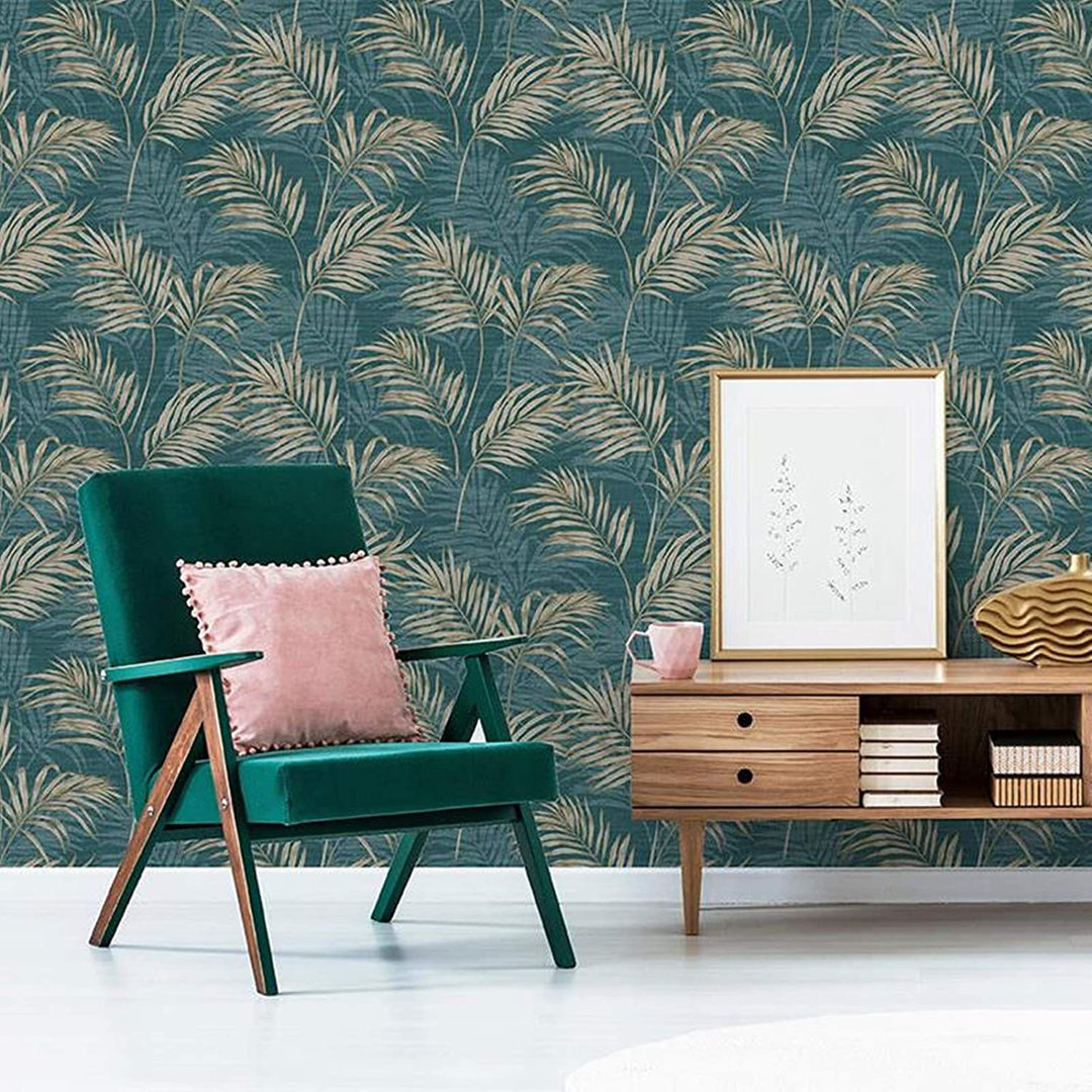 Lounge Palm 10.05m x 53cm Textured Matte Wallpaper Roll