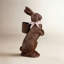 Lapin debout en résine chocolat avec panier 35 po-2030542469-2064395807