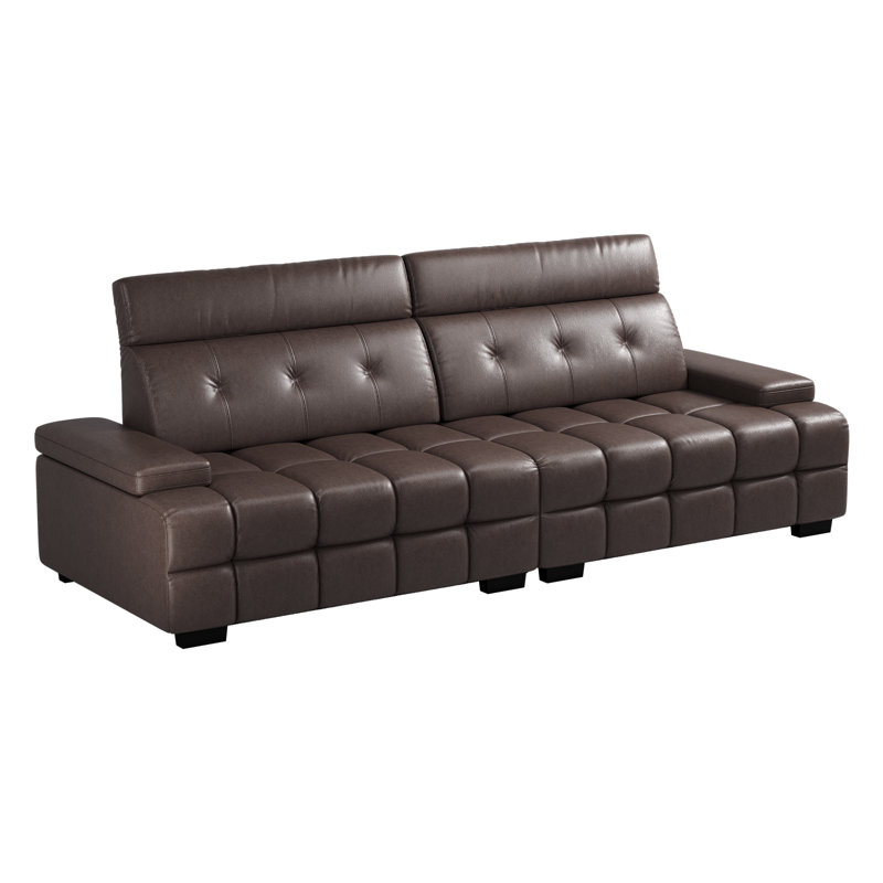 Canapé surdimensionné 102,4 po Mid-Century Lawrence, Marron foncé
