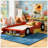 Full Size Race Car-Shaped Platform Bed with Wheels, Durable and Stylish for Kids and Teens-771287079