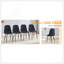 Chaise de luxe simple luxueuse - ensemble de 4 chaises de salle à manger en lin et coton noir à haute résilience avec pieds en métal noir.-1128496180-1128496182