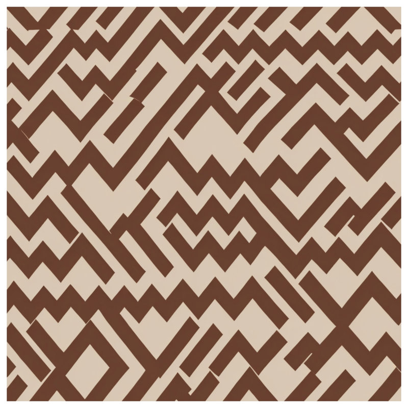 Édredon brun à motif en zigzag, Simple extra long