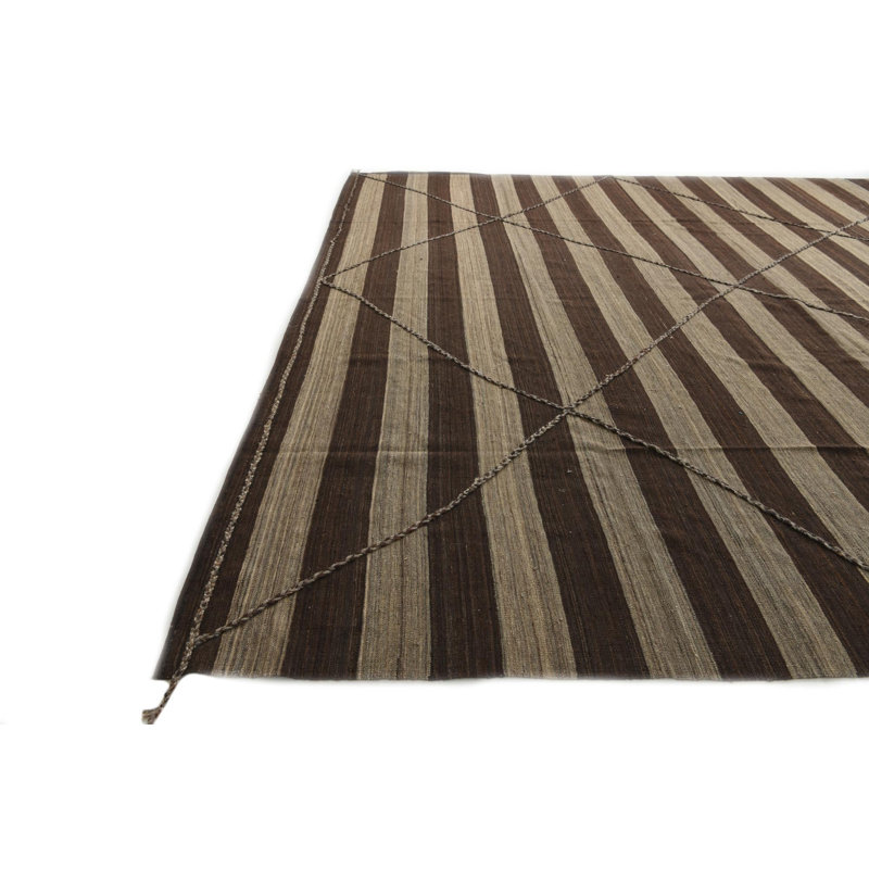 Tapis carré carré brun