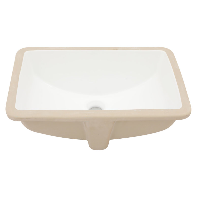 White Ceramic Bathroom Undermount Sink With Overflow - Stain , For Office And Use Different Uses