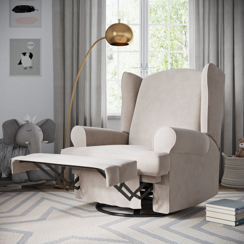 Fauteuil oscillant inclinable Serenity avec USB, Mélange de polyester ivoire