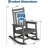 HDPE Rocking Chair Outdoor Set of 2 - Poly High Back Porch Rocker Chairs for Adults - All Weather Resistant Furniture for Patio Front Porch - Gray